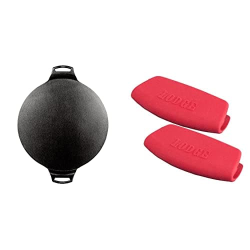 Lodge Seasoned Cast Iron Pizza Pan (15") with Silicone Grips