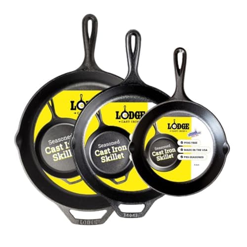 Lodge 3-Skillet Set (8, 10.25 & 12 in)