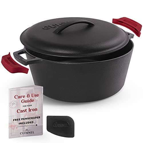 Cuisinel Cast Iron Dutch Oven, Self-Basting Lid (7 qt)