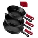 Cuisinel 3-Skillet Set with Handle Covers (8, 10 & 12 in)