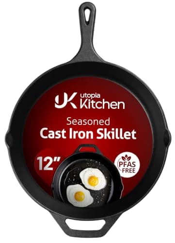 Utopia Kitchen Pre-Seasoned Cast Iron Skillet (12")