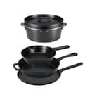 Amazon Basics Pre-Seasoned Cast Iron 5-Piece Set